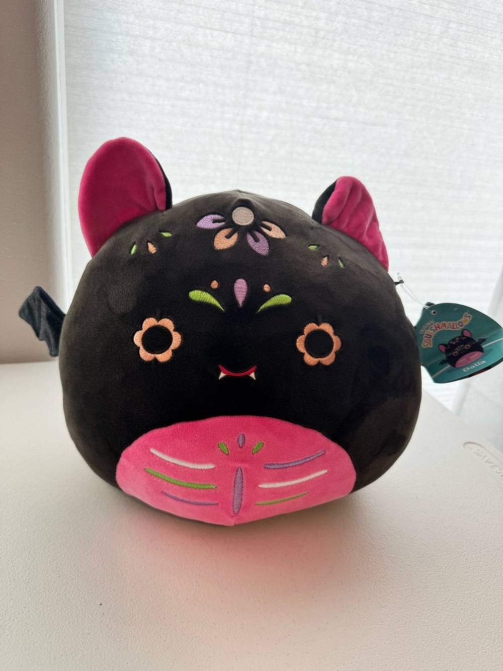 Squishmallows Dalia Bat Plush Halloween Black Pink 8” NWT